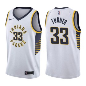 Dres Indiana Pacers Myles Turner 33 Nike 2022-23 Association Edition Bijela Swingman